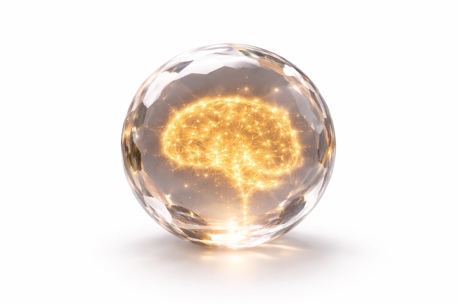 Esfera com cérebro representando a base analítica e a leitura integrada da Lyra